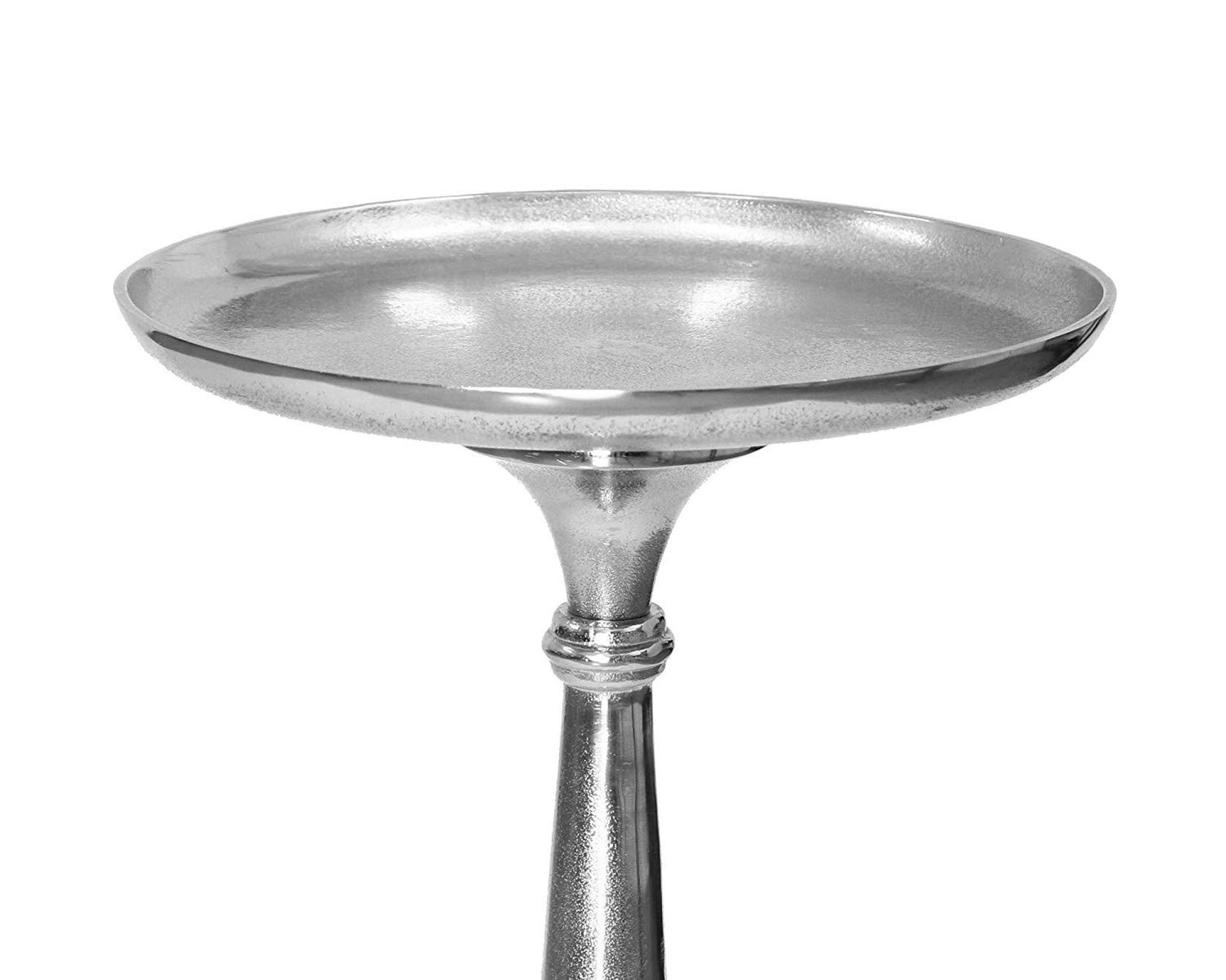Dekoleidenschaft Dekosäule Silber aus Metall, 78cm hoch, Antik Look, XXL Kerzenständer, Blumenständer, Metallsäule, Blumensäule, Beistelltisch, Windlichtsäule, Podest, Sockel