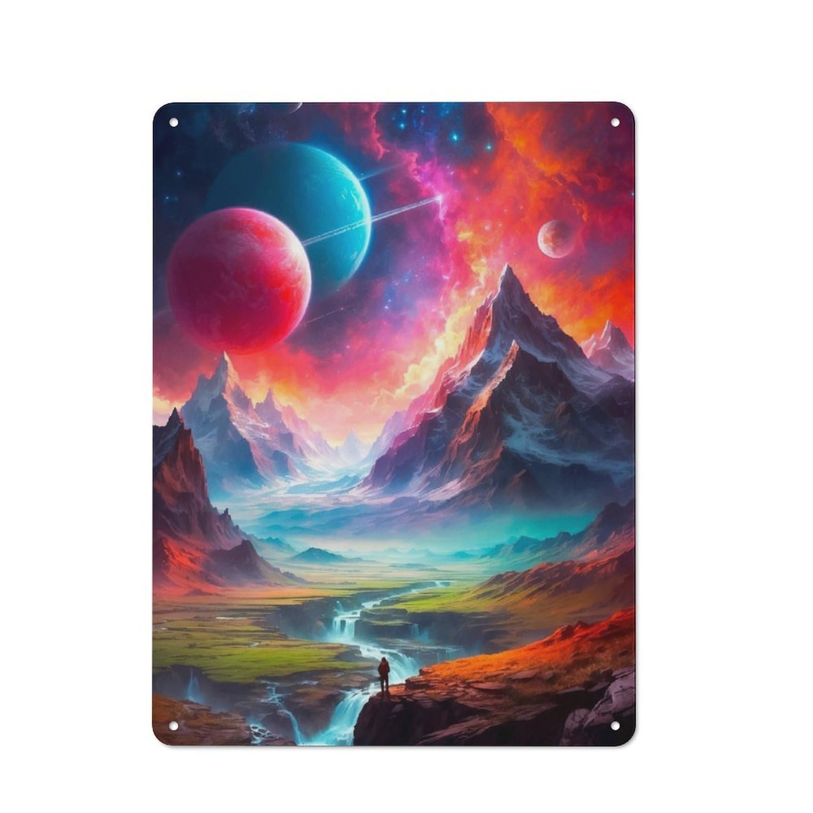Junmoney Sister Planets Tin Wall Plaque 40X30cm With For Man Cave Or Games Room, A New Home Present For Leisure-Room Decor Enthusiasts