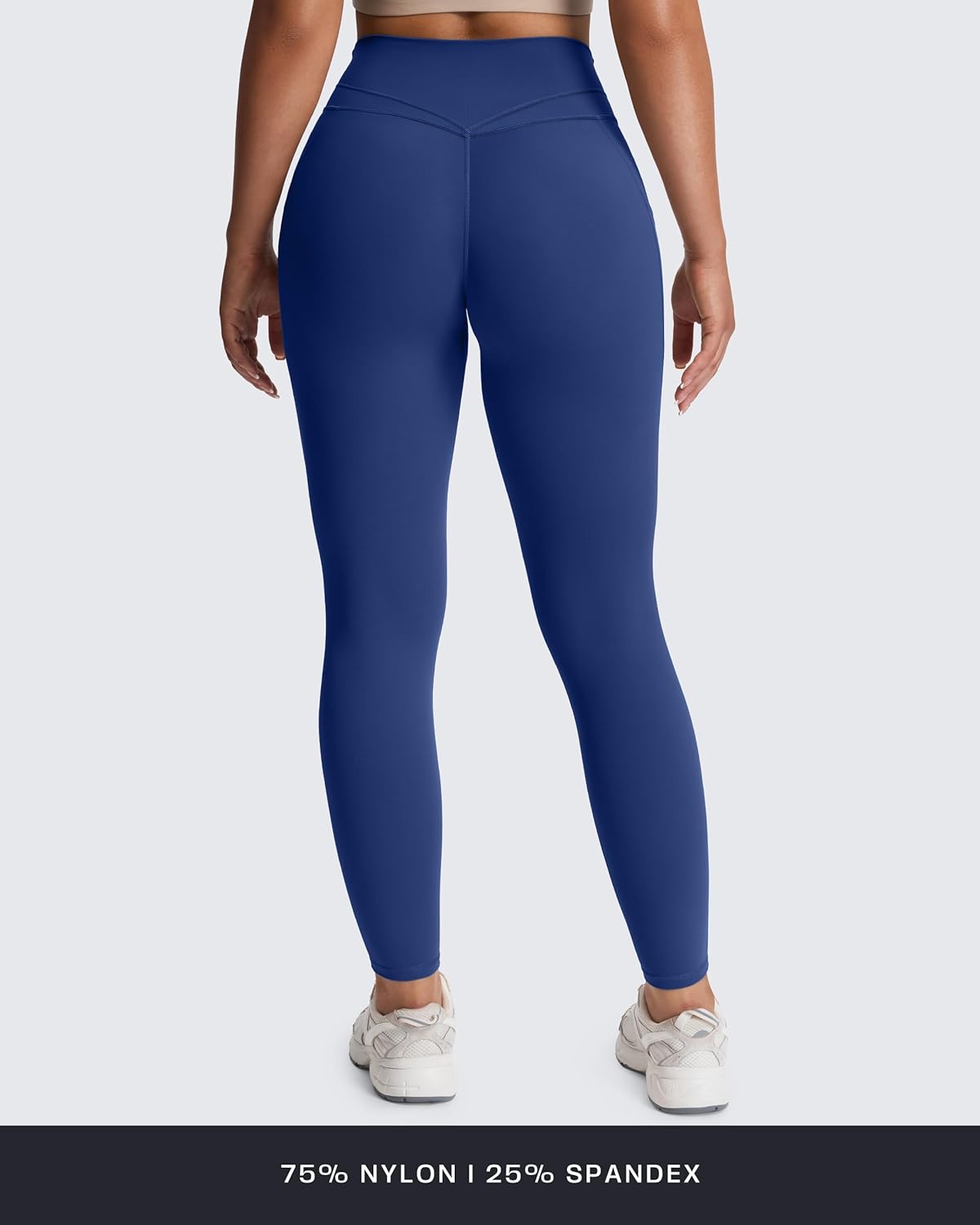 Aoxjox Women's Trinity High Waisted Yoga Pants with Pockets Cross-waist Tummy Control Buttery Soft Workout Leggings 26" - Image 3