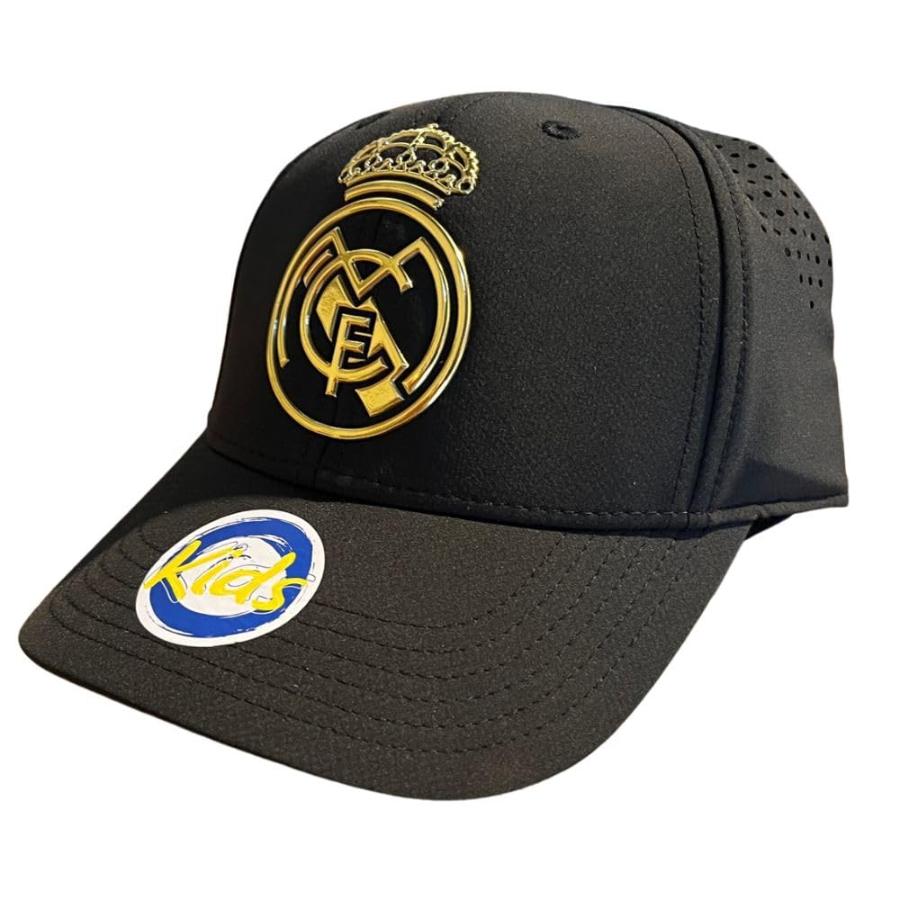 Real Madrid Gorra Negra con Escudo Dorado - Adulto