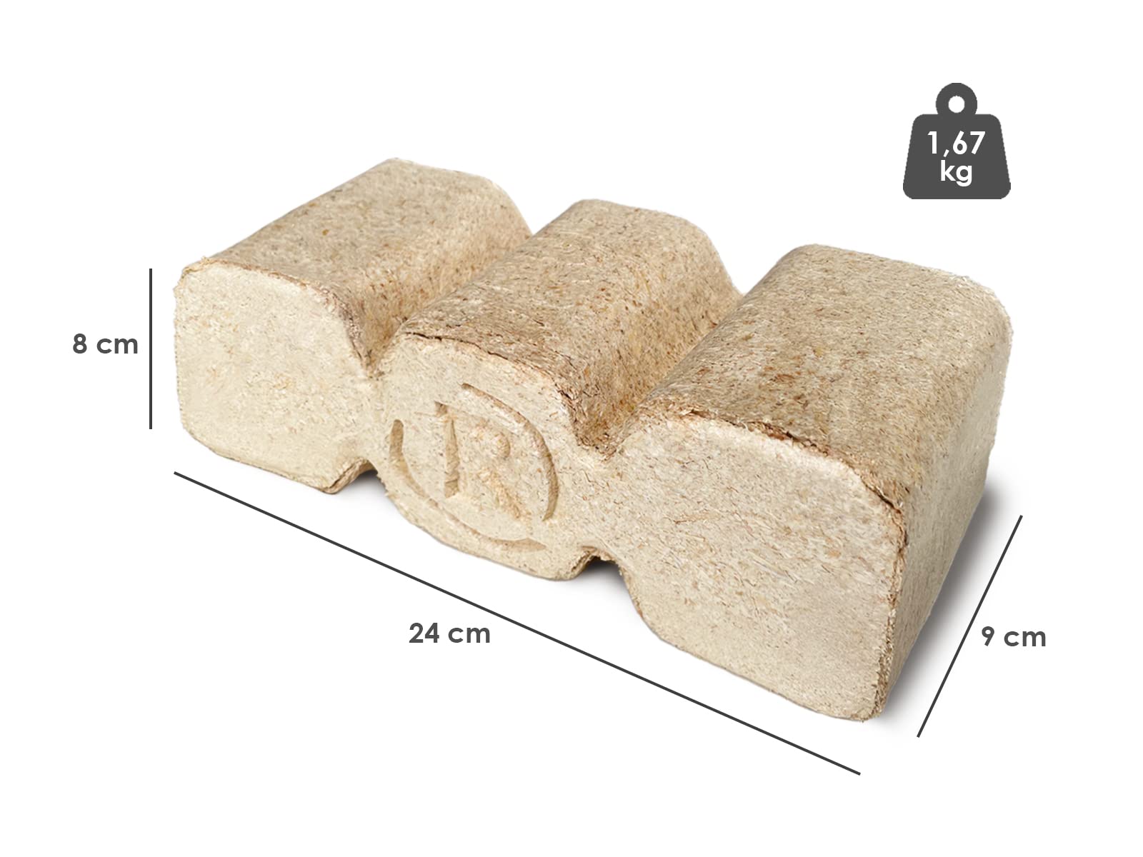 Uckermark Holzbriketts - 2 Pakete, 6 Briketts je Paket