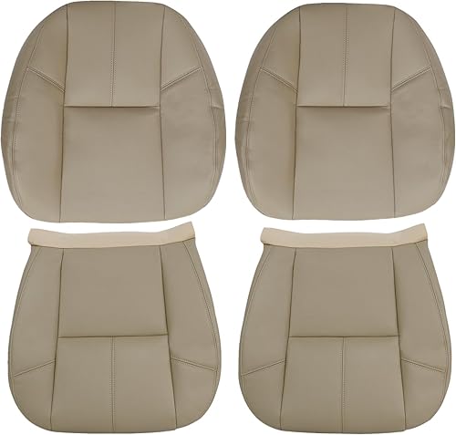 Miniatura 1 de Fundas de asiento de repuesto para parte inferior y trasera de ambos lados, color marrón #333, de piel de microfibra, aptas para Chevy Silverado