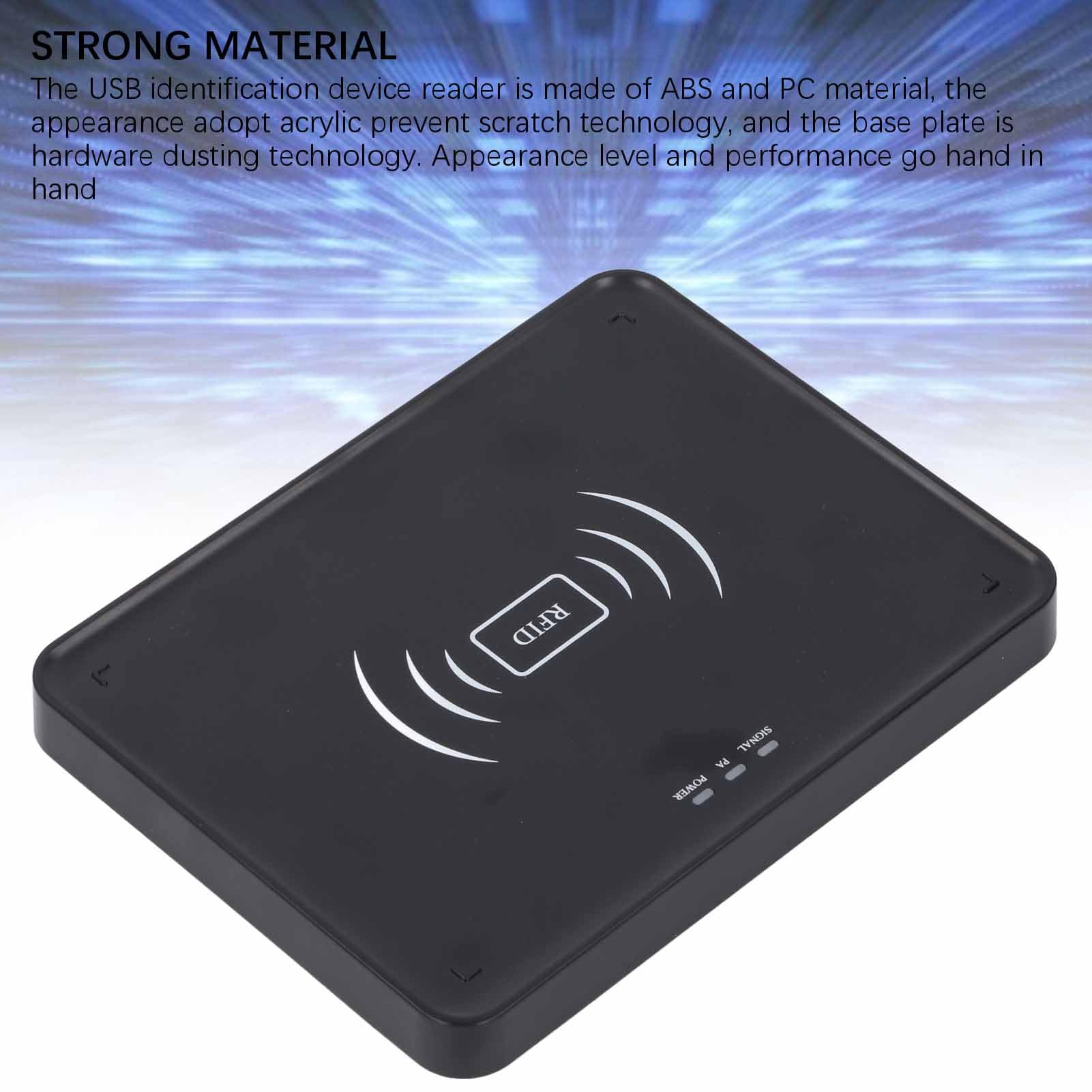 Lector de Tarjetas RFID UHF de Escritorio, Lector de Tarjetas de Identificación USB C Compatible con Modo de Lectura y Escritura de Tarjetas, Función de Cifrado, Prevención de