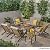 Great Deal Furniture GDFStudio Outdoor 6 Seater Acacia Wood Extended Chat Set, Gray Finish and Gray