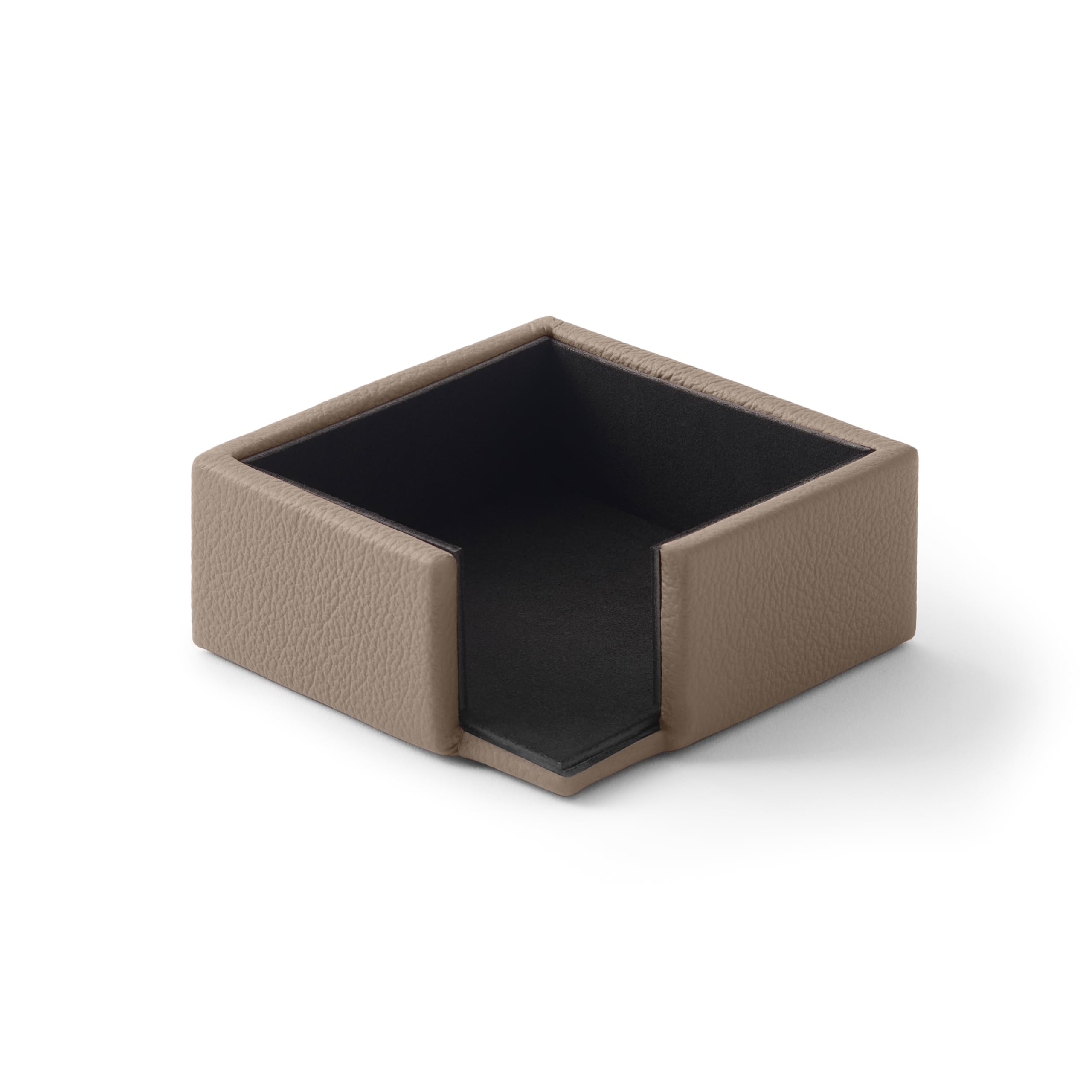 Eglooh - Atena - Porta Tacos de Notas Piel Genuina Gris Ratón - Cubo de Notas, Portanotas para Oficina - cm 11,2 x 11,2 x H.4,5 - Made in italy