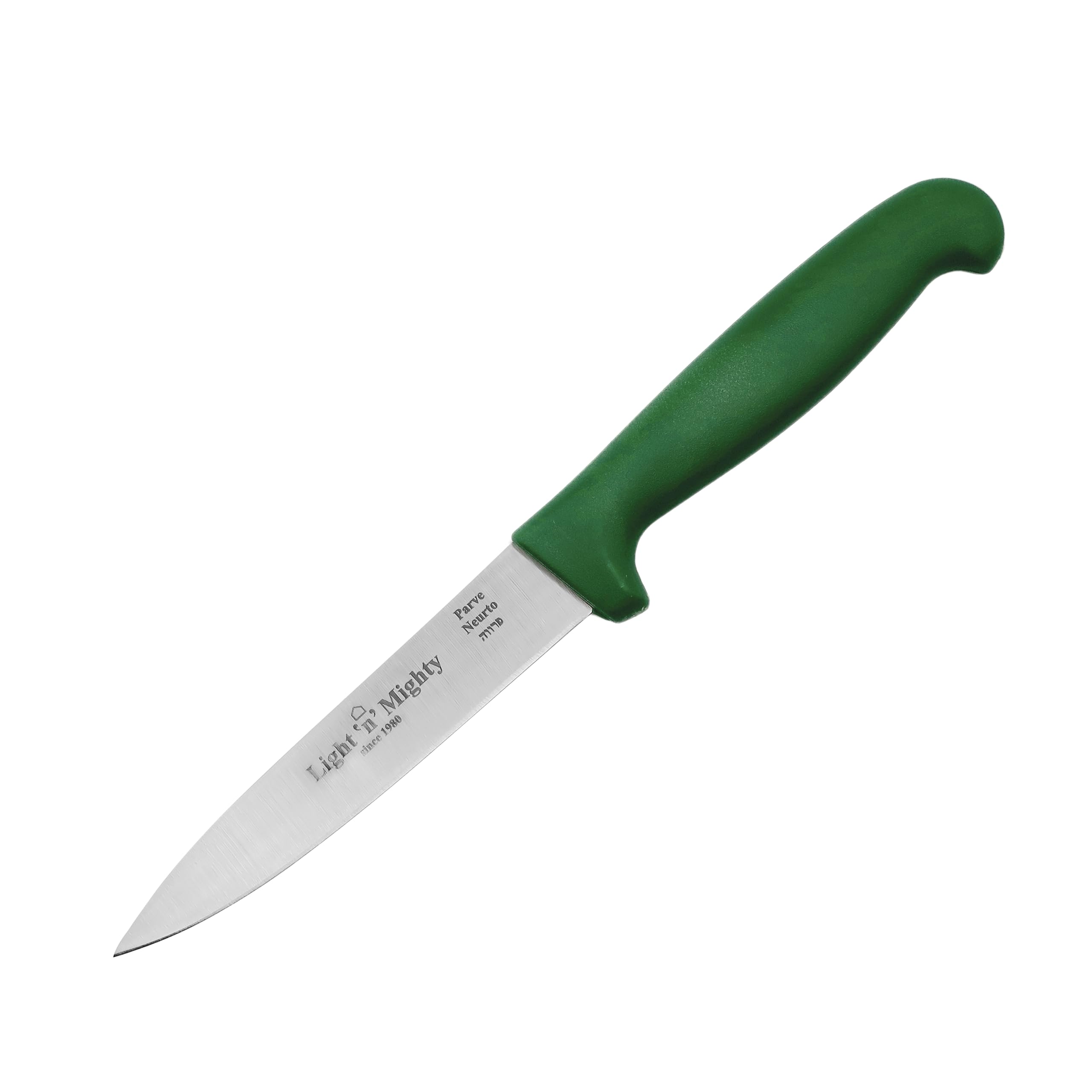 Light 'n' Mighty Kitchen Utiltity Knife - 4.75-Inch Straight Blade - Stainless Steel Kitchen Knife, Green - Parve.