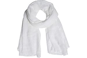 Women's Summer Cotton White Scarves Crinkle Vintage Soft Long Scarf Linen Beach Shawl Wrap