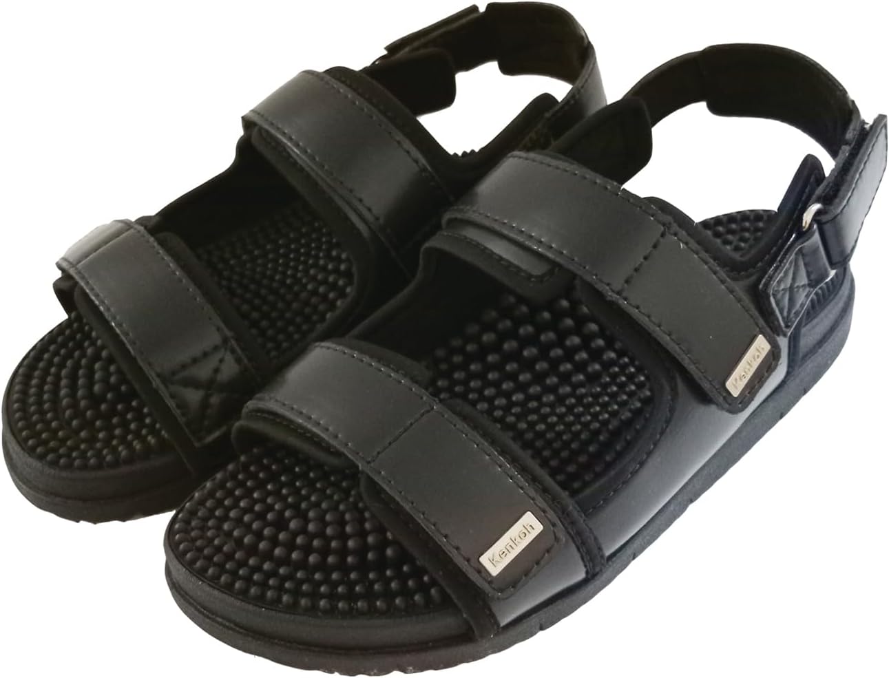 Kenkoh Japanese Therapeutic Sandals with Massaging Footbed – Massage Feet Pressure Points for Natural Wellness - Unisex (Hanako - Black, 42 EU)