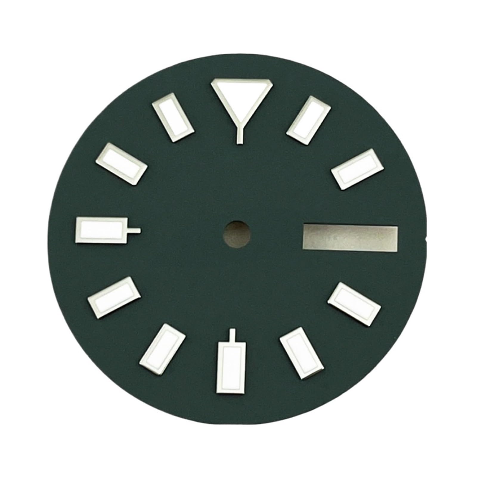 1 szt. 28,5 mm sterylna zielona/ciemnożółta tarcza zegarka z okienkiem kalendarza niebieska świecąca pasuje do akcesoriów ruchowych NH36 NH36A(Grey Green)