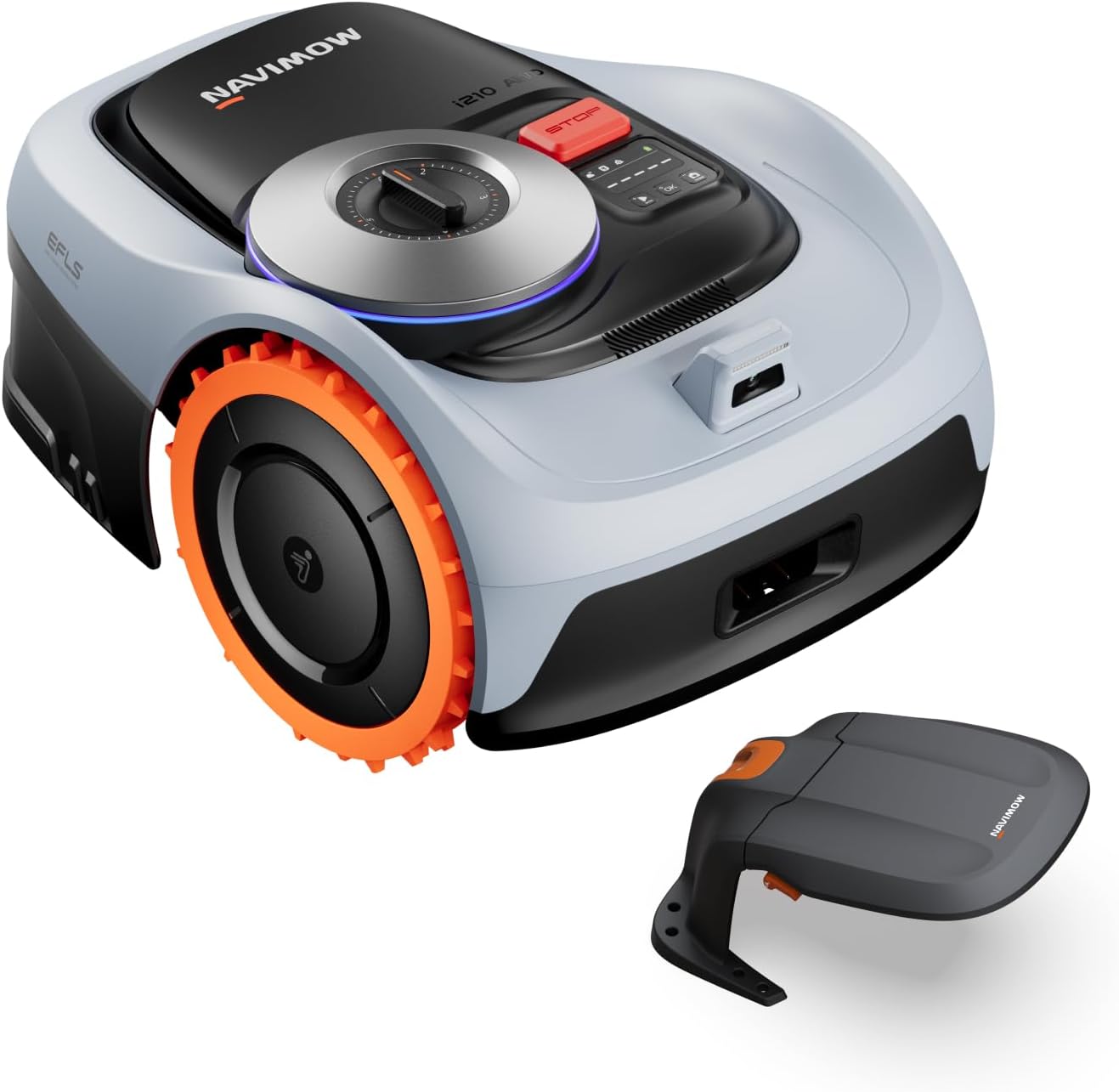 Segway Navimow i210 AWD Robot Lawn Mower Wire Free with Garage S, All-Wheel Drive for 45% Slopes, EFLS NRTK + Vision Auto Mapping, Covers 1/4 Acre (Garage Shipped Separately)