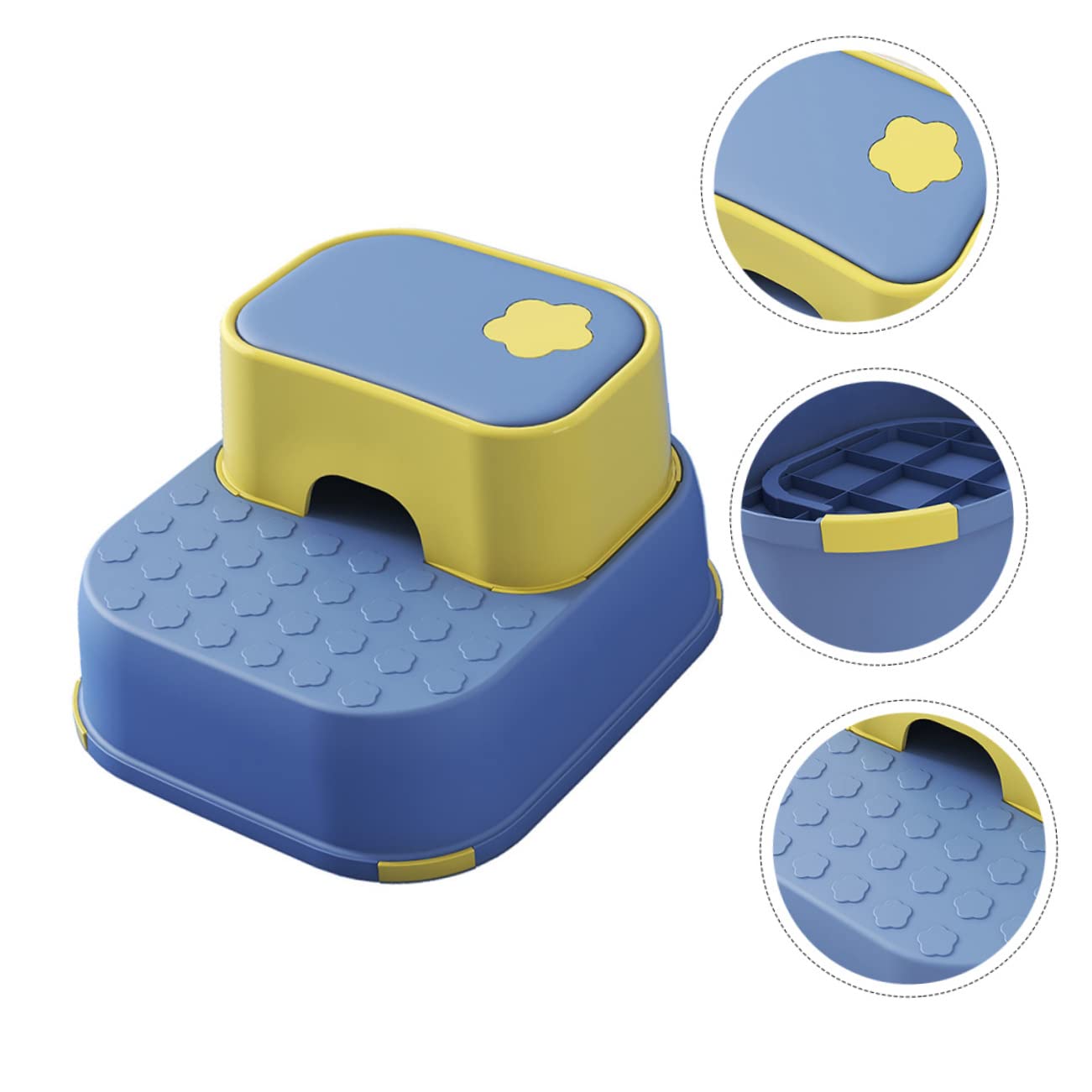 Marchepied Double pour Garçon et Filles, Tabouret de Sécurité Rond PP | Compact et Léger, Pieds Antidérapants, pour Bébé et Garçon et Filles, Usage Quotidien à Maison
