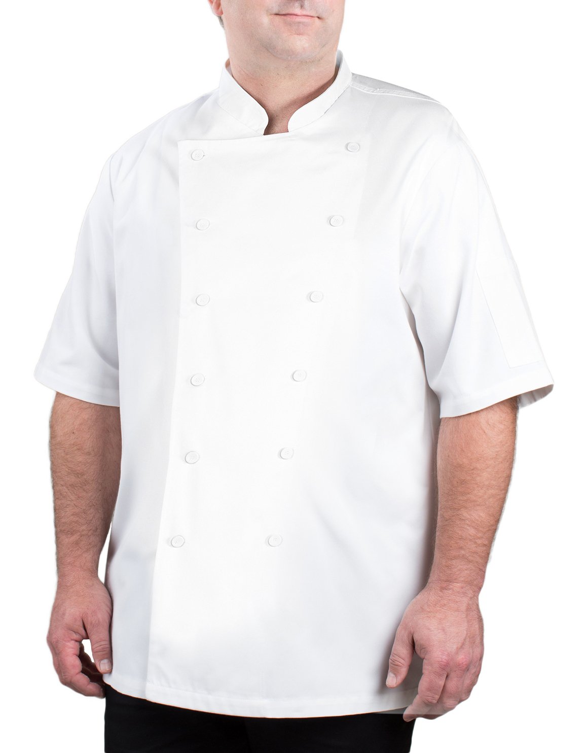 Chef Code Chef Coat Short Sleeve Bistro (XL, White)