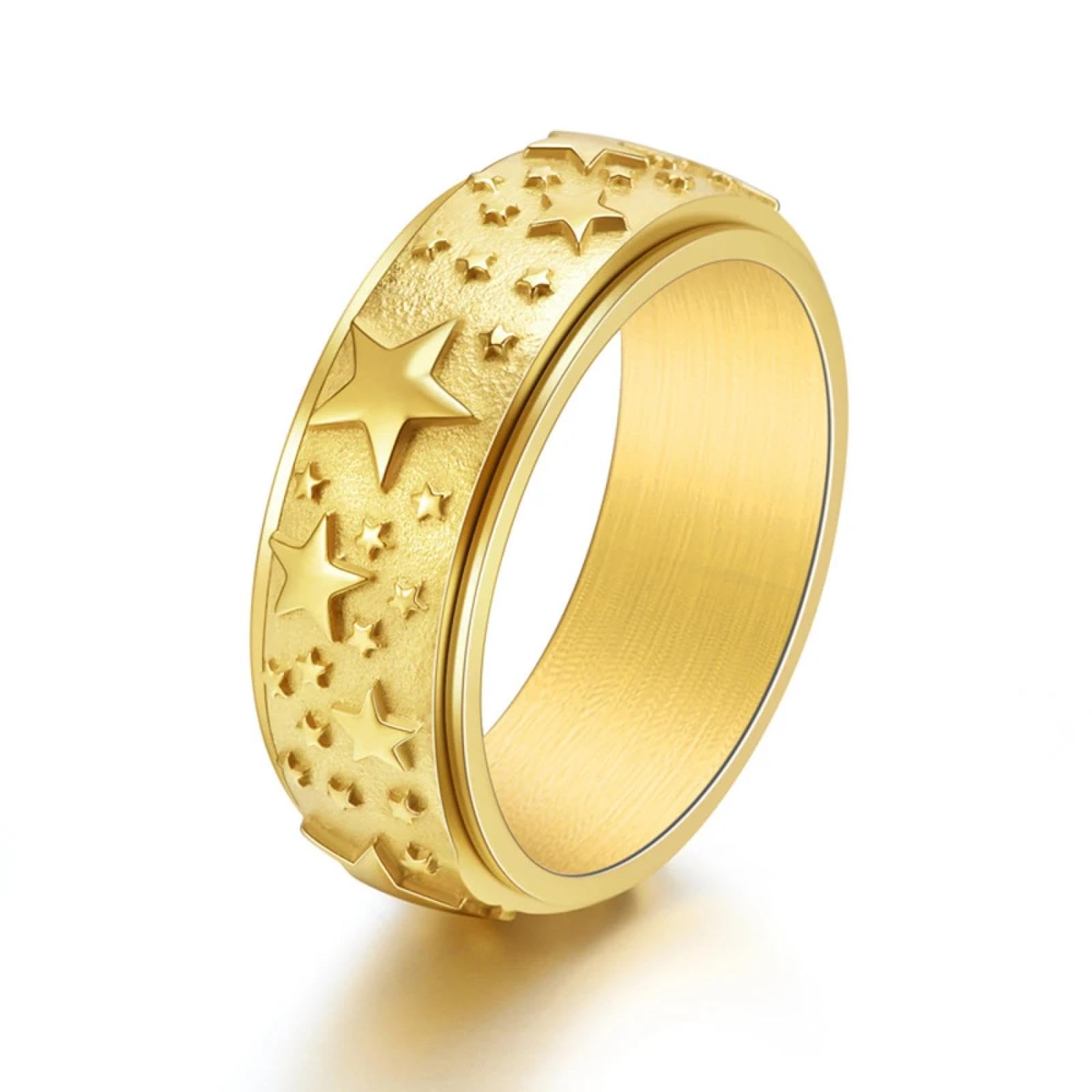 Ring Ringe Damen Bijouterie Herren Edgy Pentagramm Spinner Ring Hypoallergen Drehbarer Schmuck Unisex Fidget Band Für Stressabbau Gothic