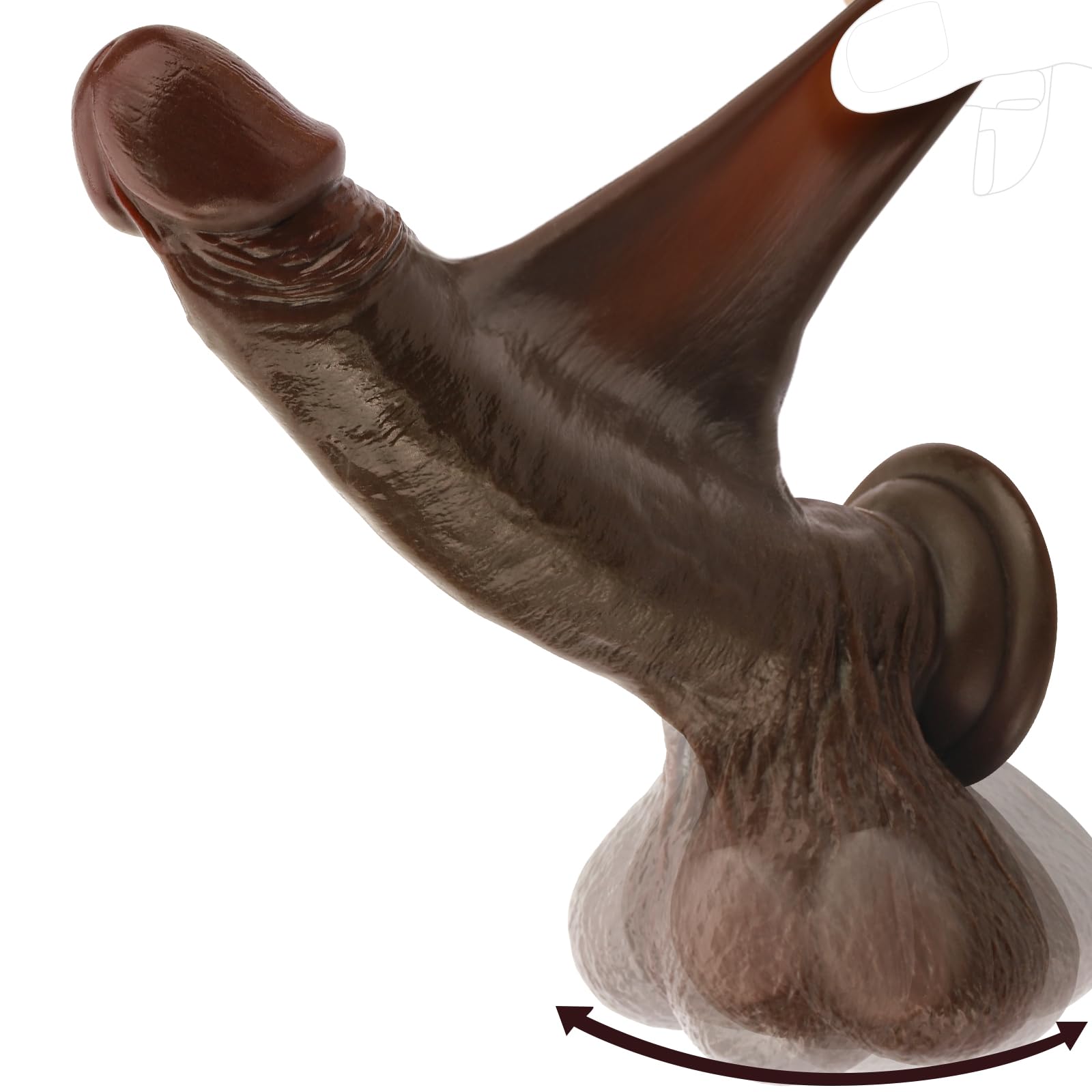23CM Realistischer Dildo Sexspielzeug, Anal Dildo Penis mit Schaukeln Großen Hoden & Stärkerem Saugnapf, XXL Bbc Analdildo aus Weichem Silikon, Dildo mit Vorhaut Sex Spielzeug für die Frau Männer Solo