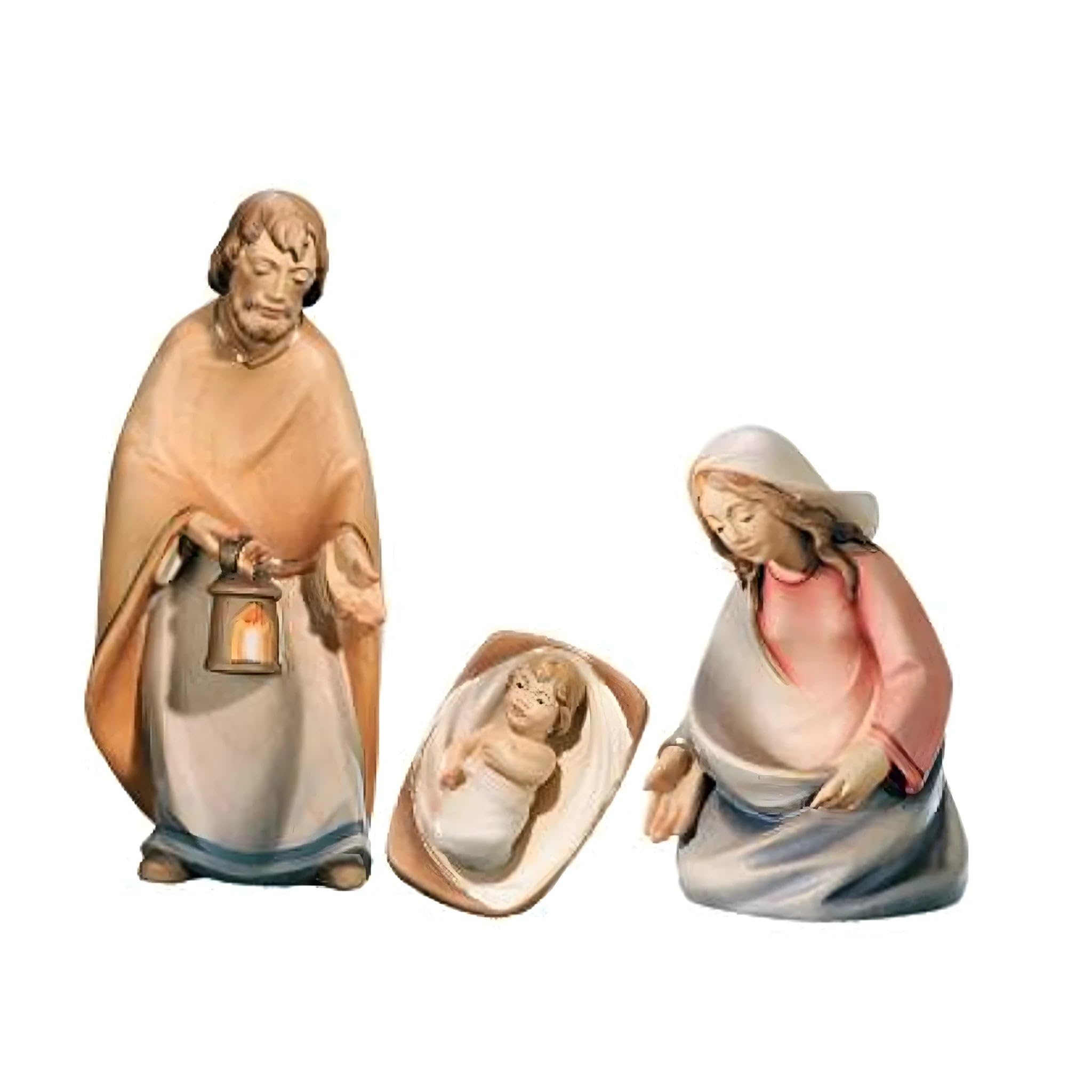 Crèche de Noël Sainte Famille en bois 12 cm déco de table et fêtes de fin d'année
