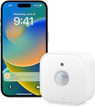Eve Motion Matter   Smart indoor and outdoor motion sensor with light sensor, smart control of devices, Thread, works with Apple Home, Alexa, Google Home, SmartThings, requires Thread Border Router