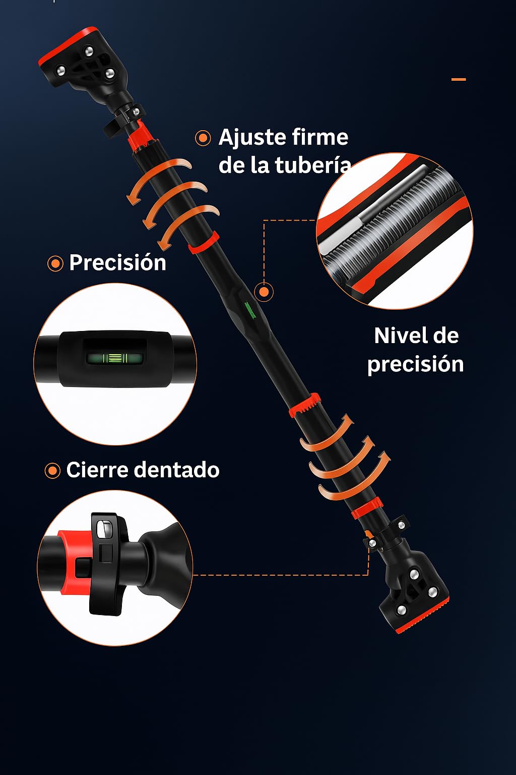 Barra de dominadas Ajustable 72cm - 110cm, Barra Dominadas sin Tornillos, hasta 200 kg, Dominadas en Casa de Agarre Seguro, Antideslizante, de pared, Entrenamiento Físico