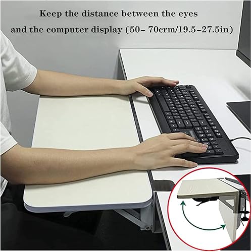 Miniatura 9 de Y&J Soporte de brazo para codo, abrazadera ergonómica de bandeja de extensión de escritorio, sin perforaciones, fácil de instalar, reduce la fatiga