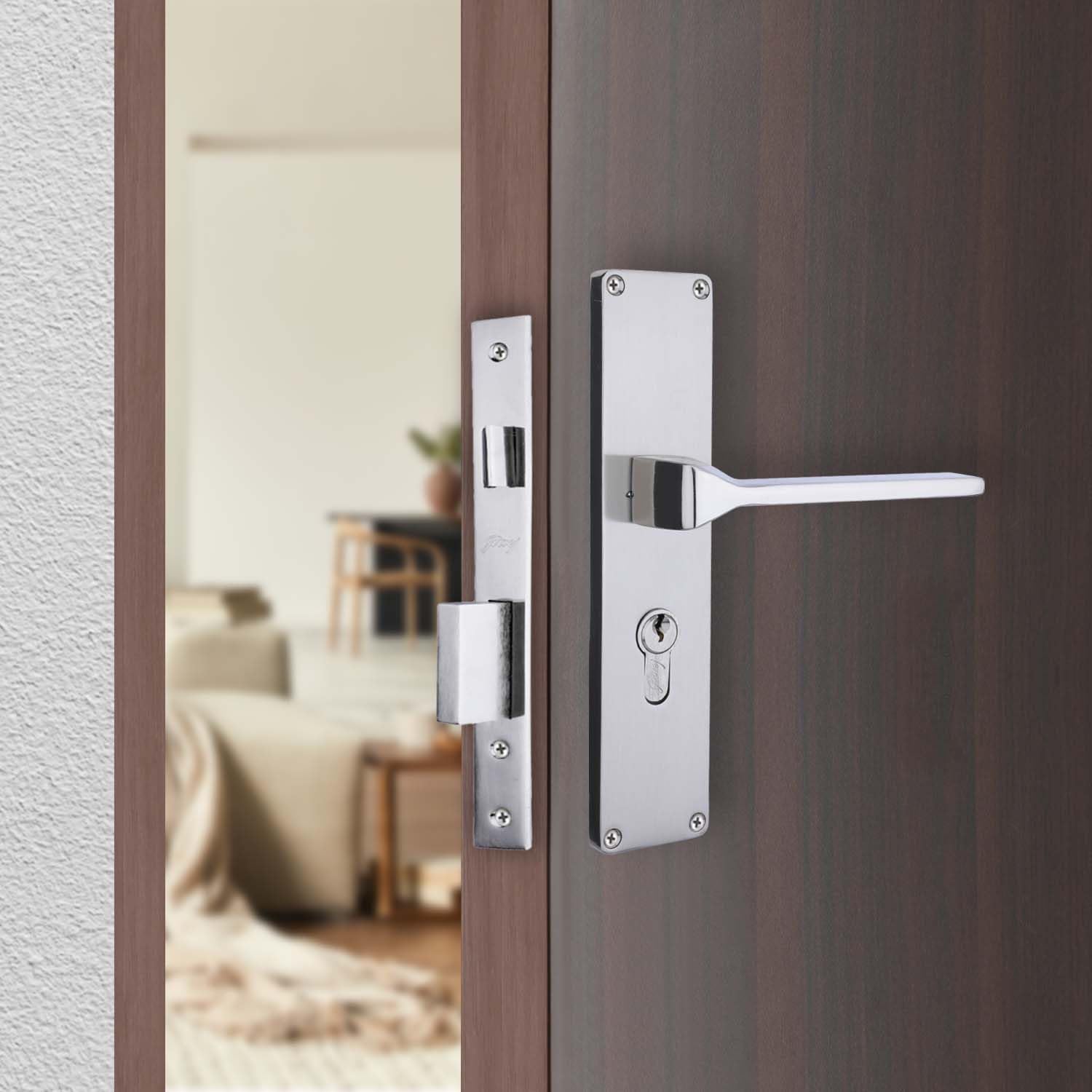 Mortise Lock DC 5992 NEH 16 CY Zinc Alloy Door Handle (Silver)