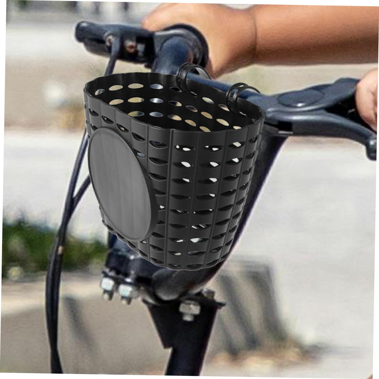 Cesta De Bicicleta para Niños Desmontable De Plástico Grueso Negro con Fuerte Capacidad De Carga para Bicicletas Infantiles Almacenamiento Escolar y Transporte