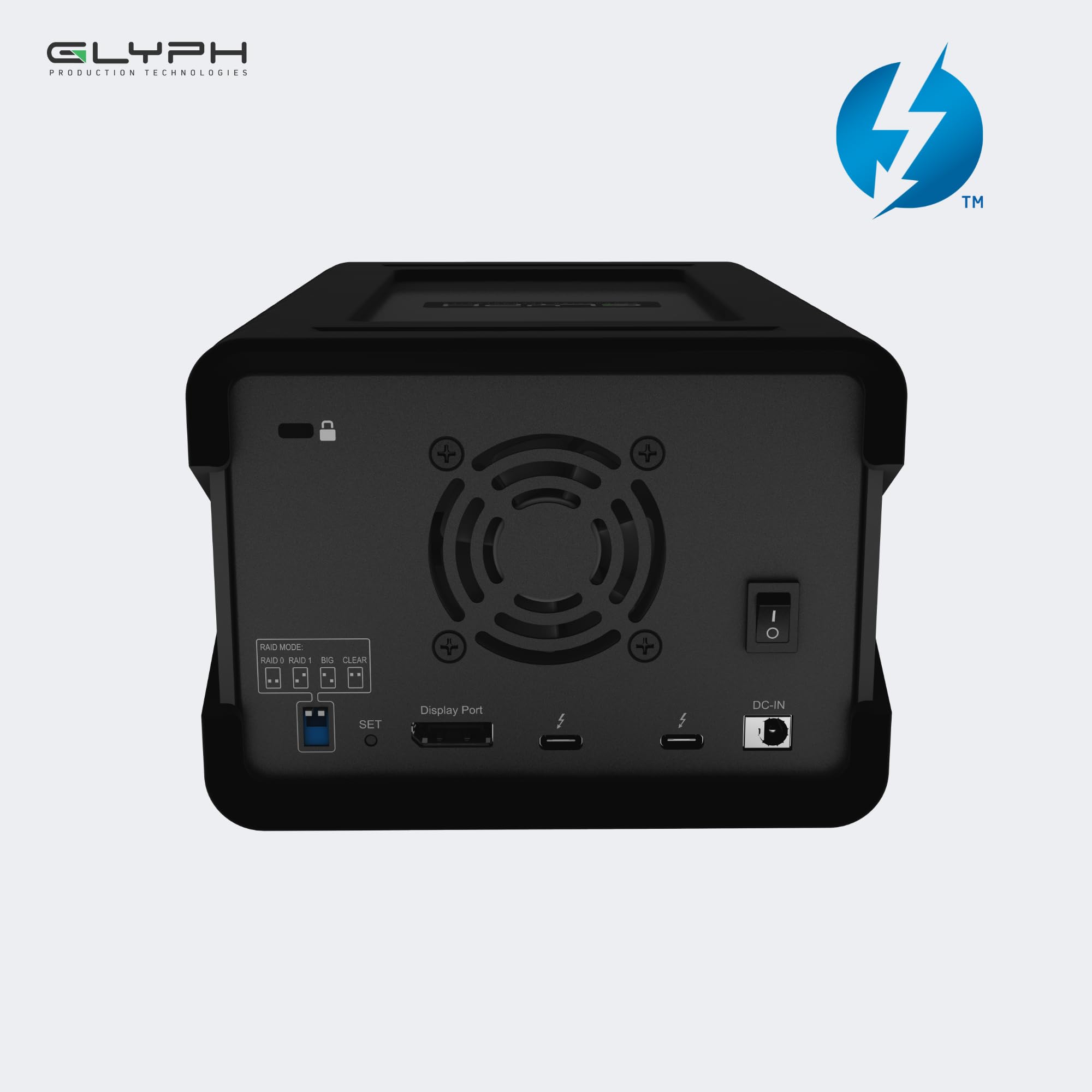Glyph Blackbox PRO RAID 40TB Enterprise Class – Hard Disk Esterno Desktop, Thunderbolt 3, 7200 RPM, RAID 0/1/JBOD/SPAN, Case in Alluminio, Mac/Windows, Fino a 550MB/s