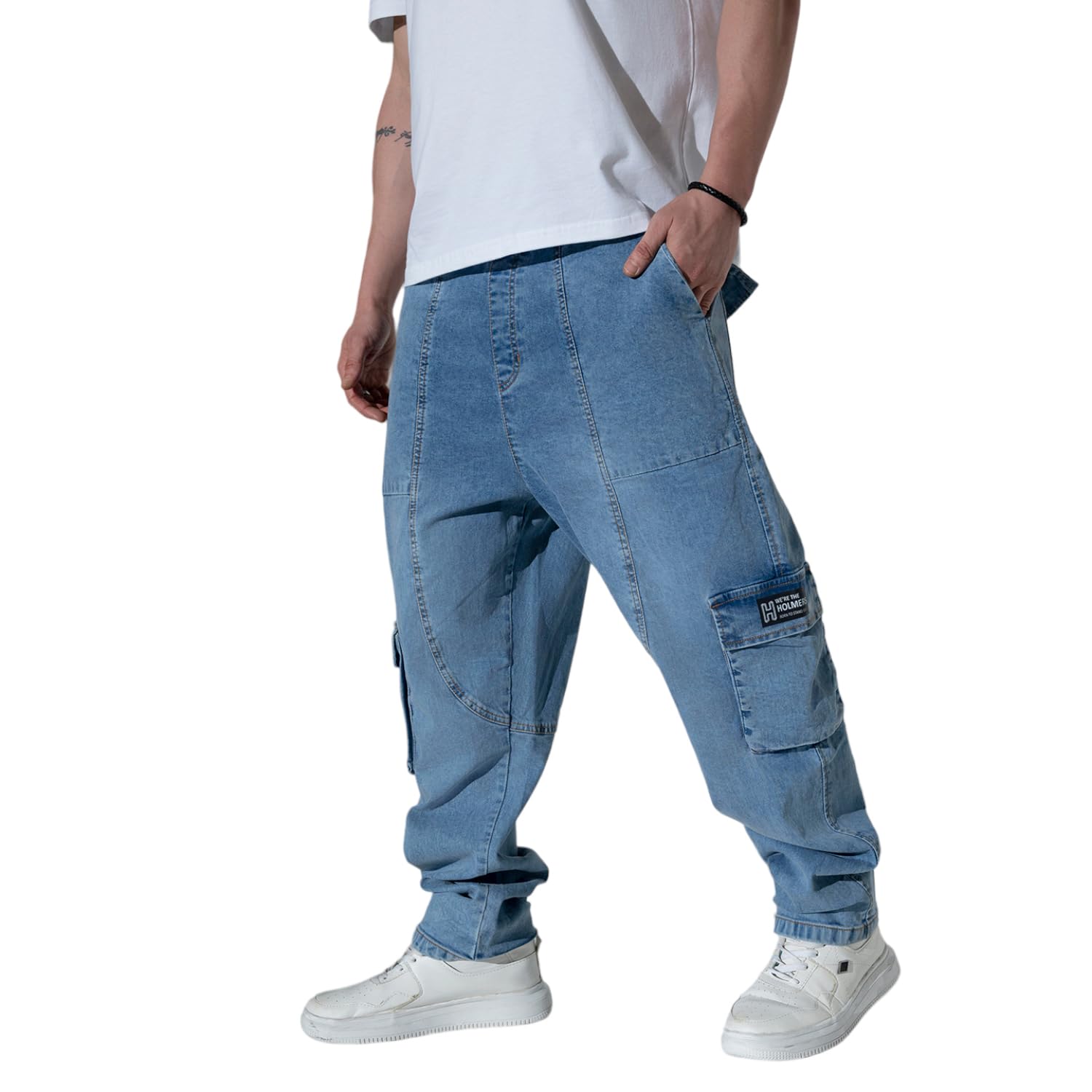 HubberholmeMen's Loose Fit Cargo Jogger Jeans