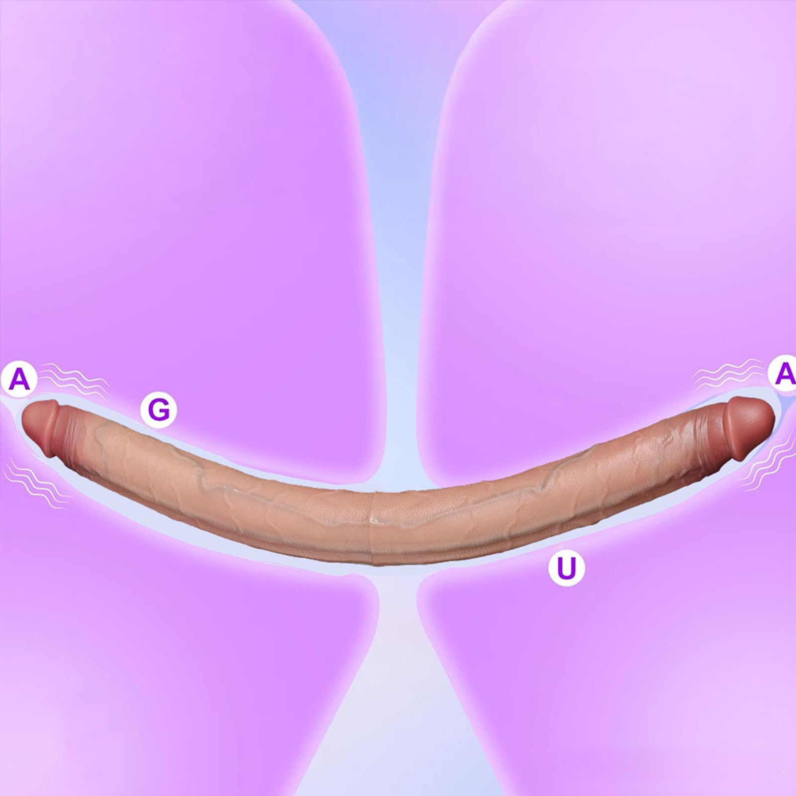 AMAZBEE Dildo a doppia testa Dildo realistico in silicone flessibile per coppie Giocattolo per adulti a forma di pene a doppia estremità per donne uomini uso lesbico (M,1)