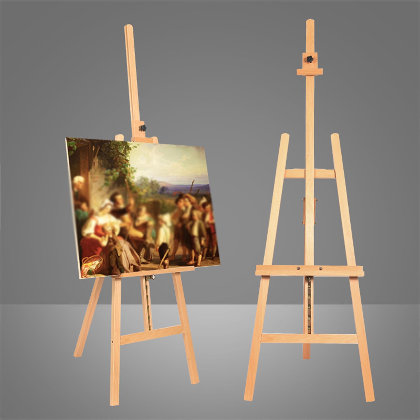 Chevalet d'affichage de mariage, porte-affiche, 150/175 cm de haut, chevalet pliable portable en bois avec cadre en A (D 175 cm)