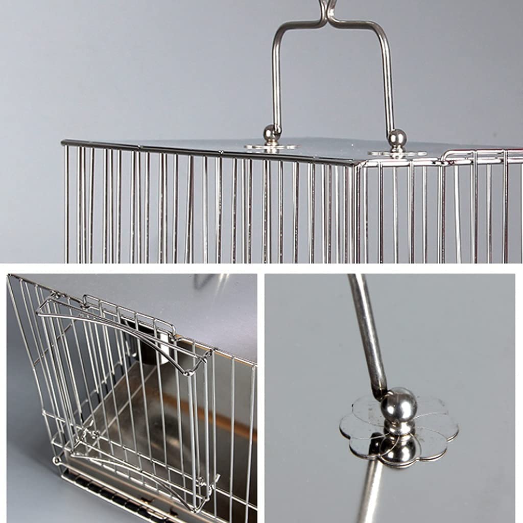 Jaulas Portátiles para Pájaros, Jaula Cuadrada De Metal, Jaula De Hierro Forjado, Transportines Grandes para Pájaros para El Hogar Y El Jardín.,M
