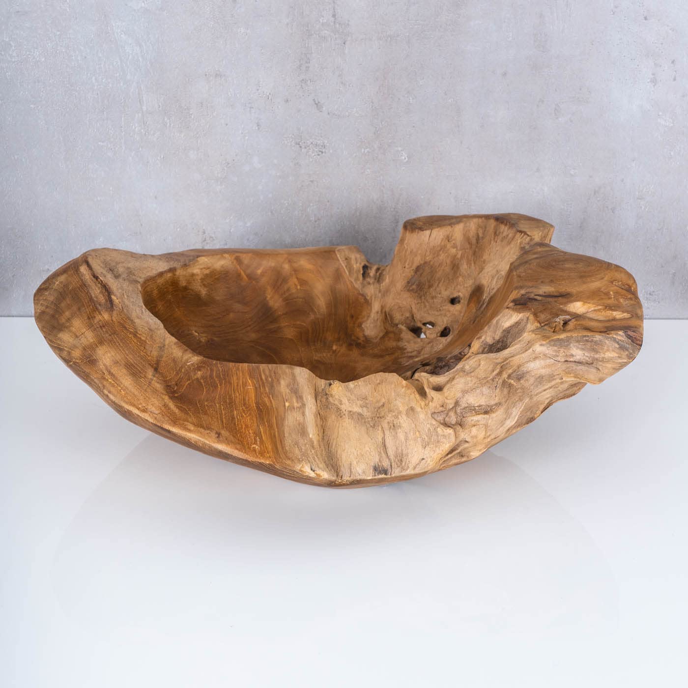 levandeo Cuenco de madera de teca maciza, 50 cm, decoración de mesa