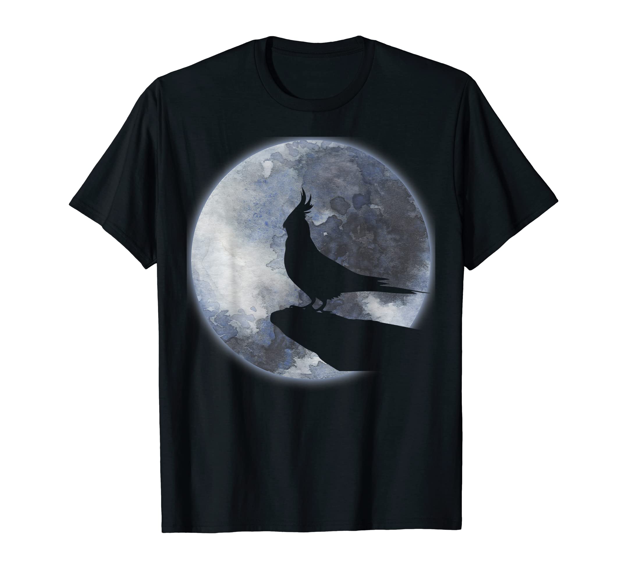 Funny Cockatiel Gifts for Bird OwnersCockatiel Silhouette Apparel, Cockatiel Parrot Bird Moon T-Shirt