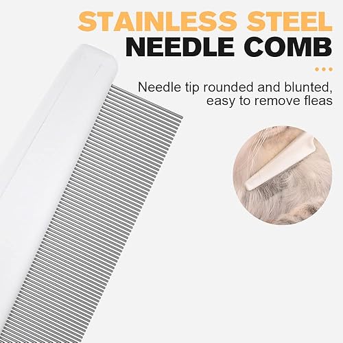 Miniatura 4 de Peine de pelo para mascotas, cepillo multifuncional para aseo de mascotas, peine de pelo de mascotas, eliminación de manchas de desgarro, peine de
