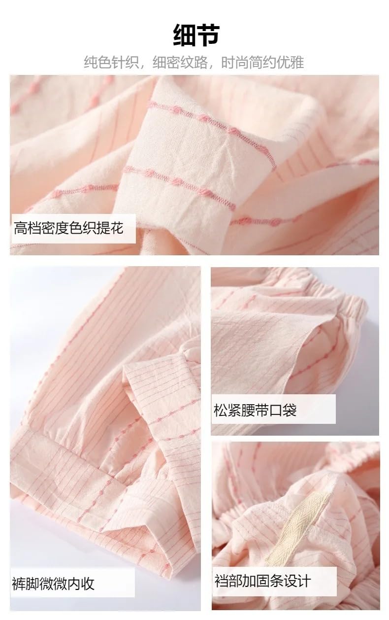 Pijama de algodón para primavera y otoño, ropa de dormir japonesa a rayas para mujer, conjunto de pantalones de manga larga, ropa casual para