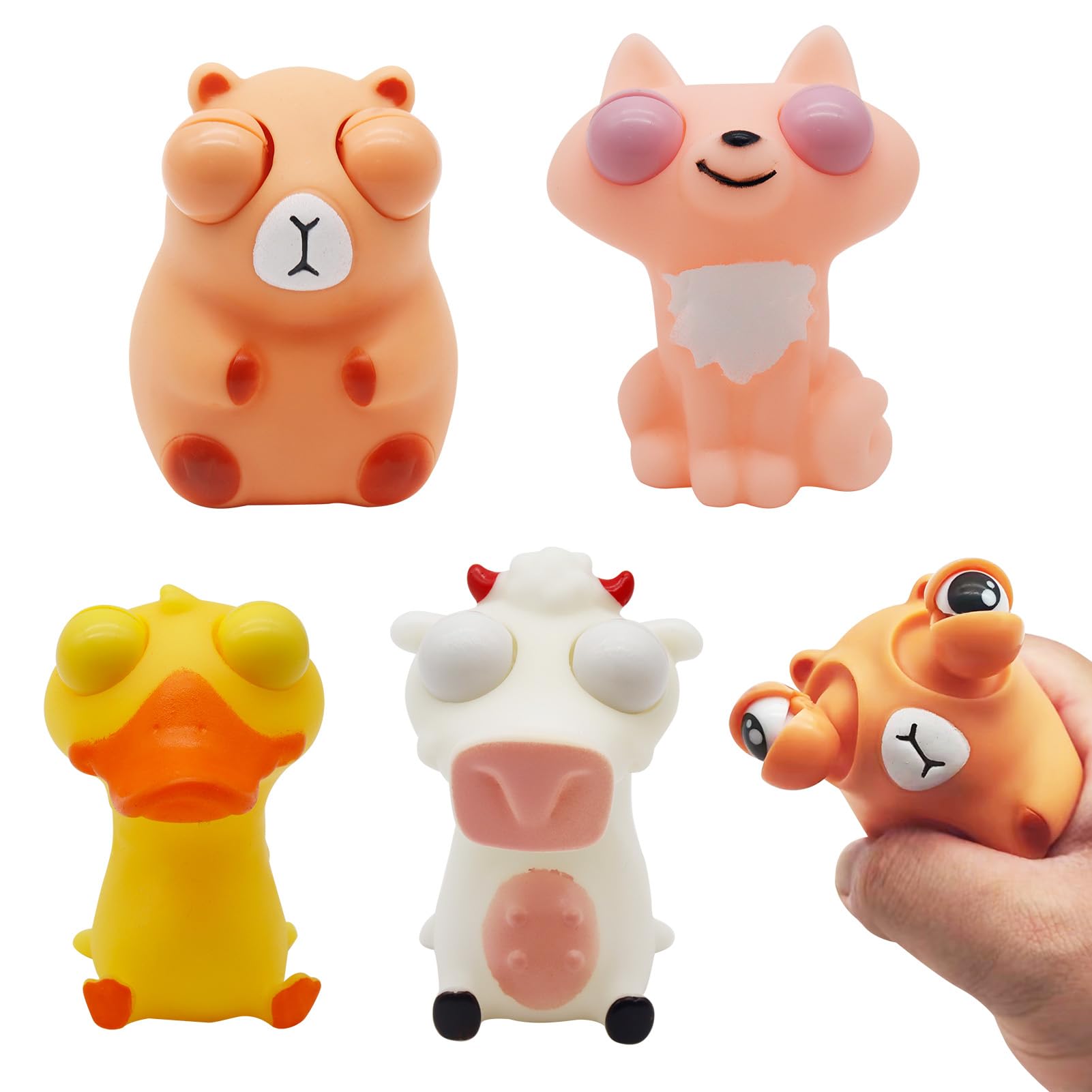 Kawaii Squeeze Juguetes 4 Piezas, Bolas Antiestres, Popping out Eyes Squeeze Toys, Juguetes Antiestres para Niños Adultos (Animales) — view 12