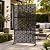Kozyard Metal Privacy Screen 74" H x 47.2" W Decorative Outdoor Divider with Stand Panels Freestanding Screen Set for Deck Patio Balcony Garden Outdoor&Indoor(Black/Cube)