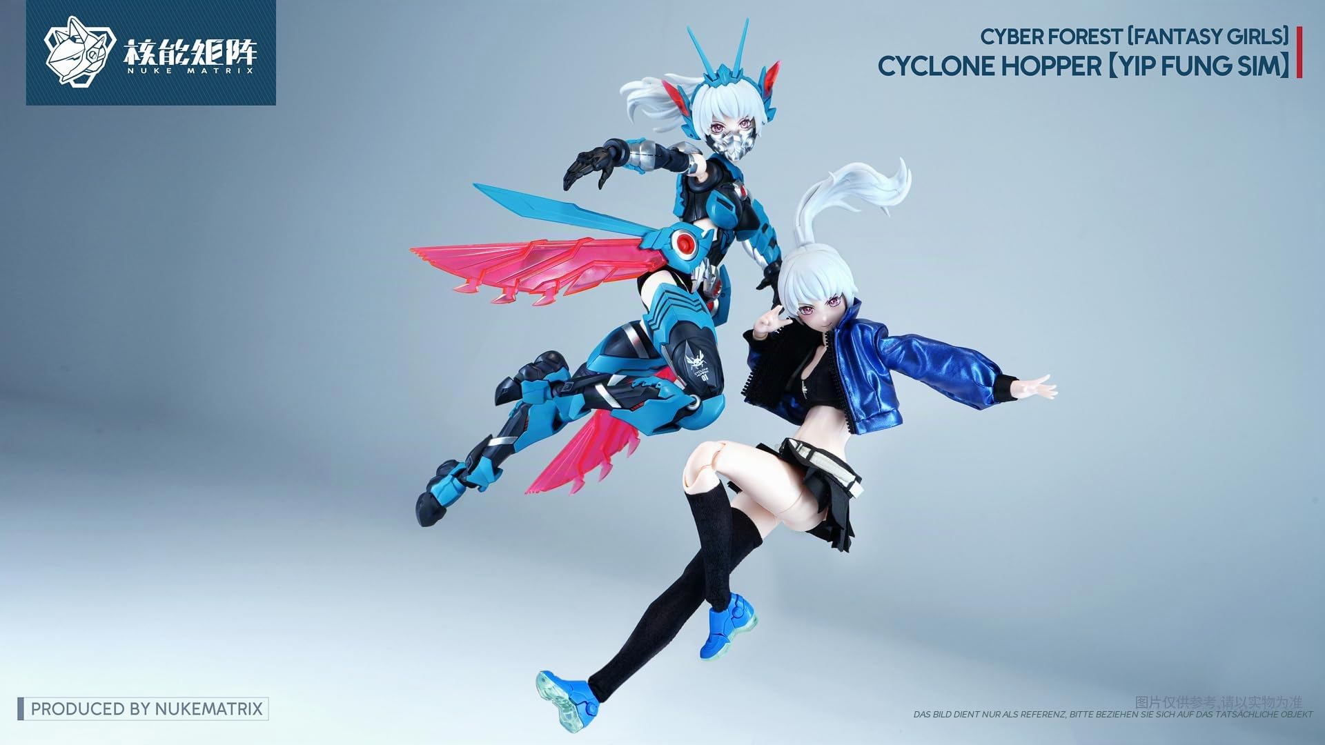TOYVERSE Nuke Matrix 1/12 Figura Model Kit, Cyber Forest Fantasy Girs, Cyclone Hopper YIP Fung SIM, bewegliche Gelenke, Charaktermodell, ab 15 Jahren