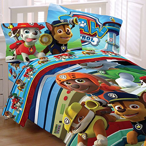 Nickelodeon 5pc Paw Patrol Full Bedding Set Puppy Hero Comforter and Sheet Set