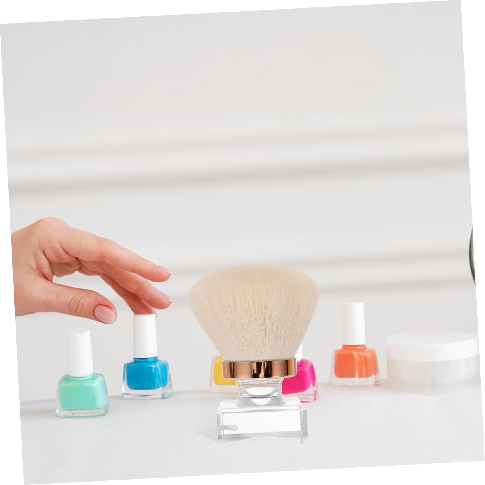 minkissy 5St Nagelbürste Foundation-Pinsel Make-up Pinsel Nagelreiniger Rougepinsel Nagel zum Reinigen runder Kopf Beauty-Tools Reinigungsbürste Puderpinsel Aromatherapie Kunstfaser