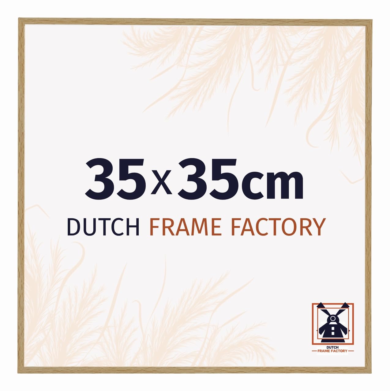Dutch Frame Factory - Picture frame 35x35 cm - Beech Light - Plastic Picture frame with Antireflex Acrylic glass - Photo frame 35x35 cm - Easy