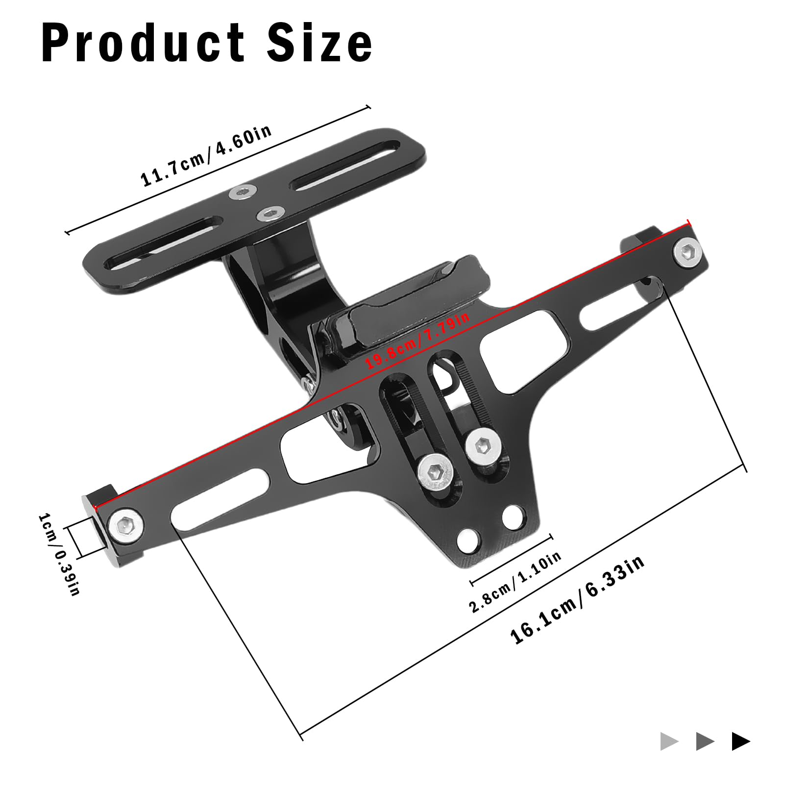 Staffa Portatarga Moto CNC Con Luce - Eliminatore Parafango Per Mt07 S1000rr M 675256