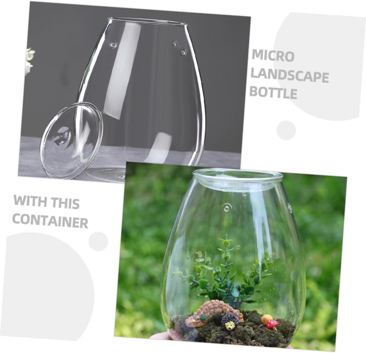 Eco Bottle Glass Cover for Hydroponics Vase Decorative Micro Landscape Planter