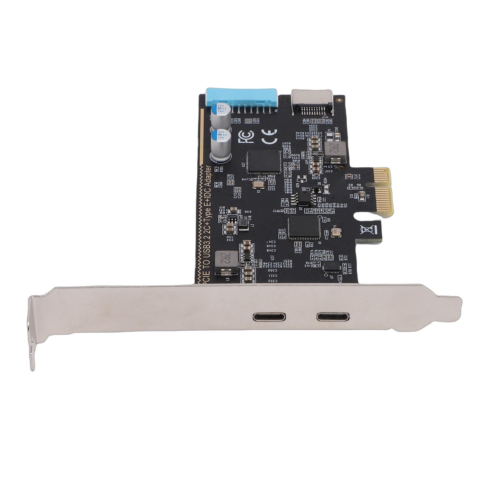 Jiawu Scheda di Espansione PCI Express per PC Desktop, Scheda PCIe da 5 Gbps a Doppio Tipo C con Tipo Interno e Porta a 19 Pin, Adattatore ASM1042