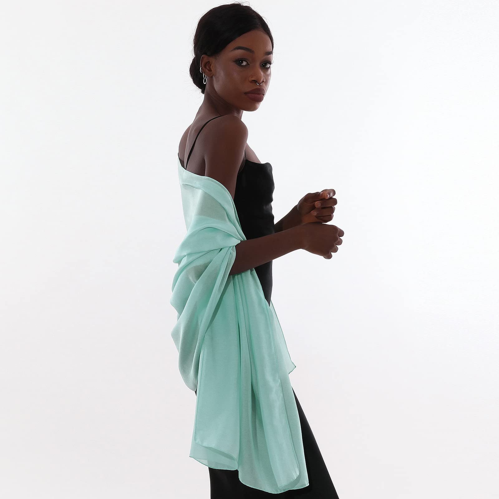 Sciarpa Donna Leggera Scialle Sciarpe Elegante Cerimonia Foulard Pashmina Scilla Stole Primavera Estate