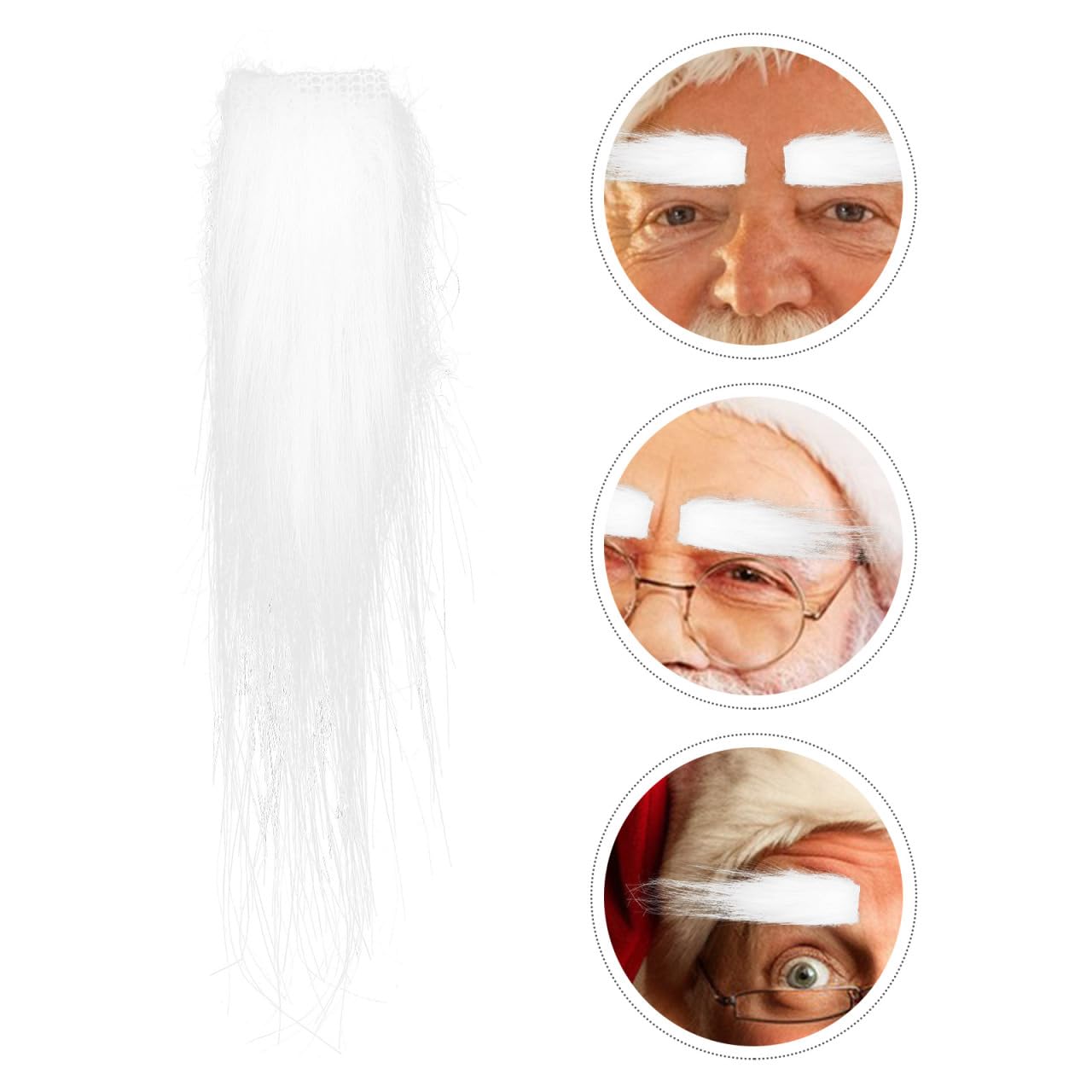 Hemobllo 2pcs Premium Plush Santa Claus Eyebrows, White Stick-on Fake Bushy Eyebrows for Christmas Cosplay & Party Costumes - Image 3
