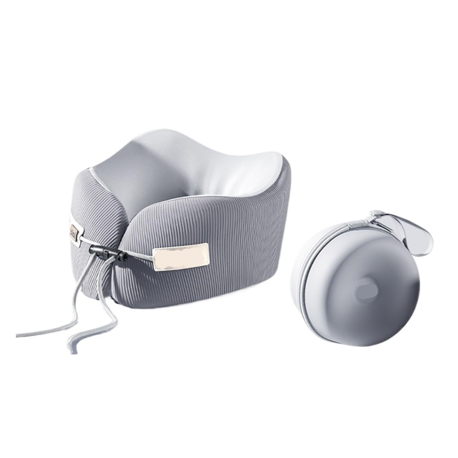 Cuscino da Viaggio per Aereo Auto E Treno Cuscino Cervicale Regolabile for Pisolini in Ufficio, Portatile da Viaggio(Grey)