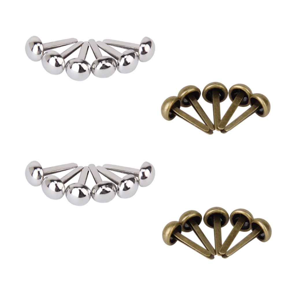 BETESSIN 200pcs Attaches Parisiennes Rond Mini Brads Pointe Clous En