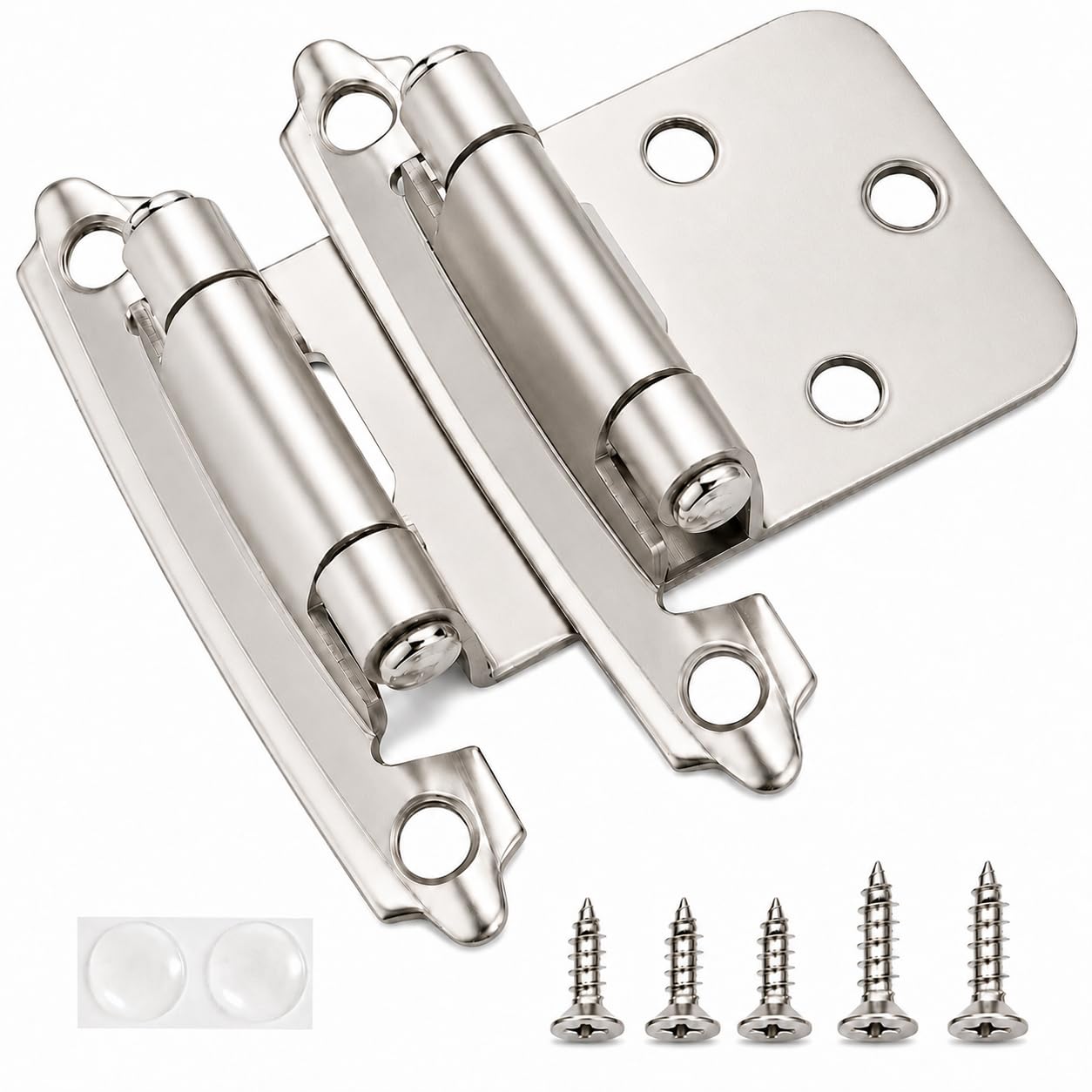 DecoBasics Cabinet Hinges Brushed Nickel for Kitchen Cabinets