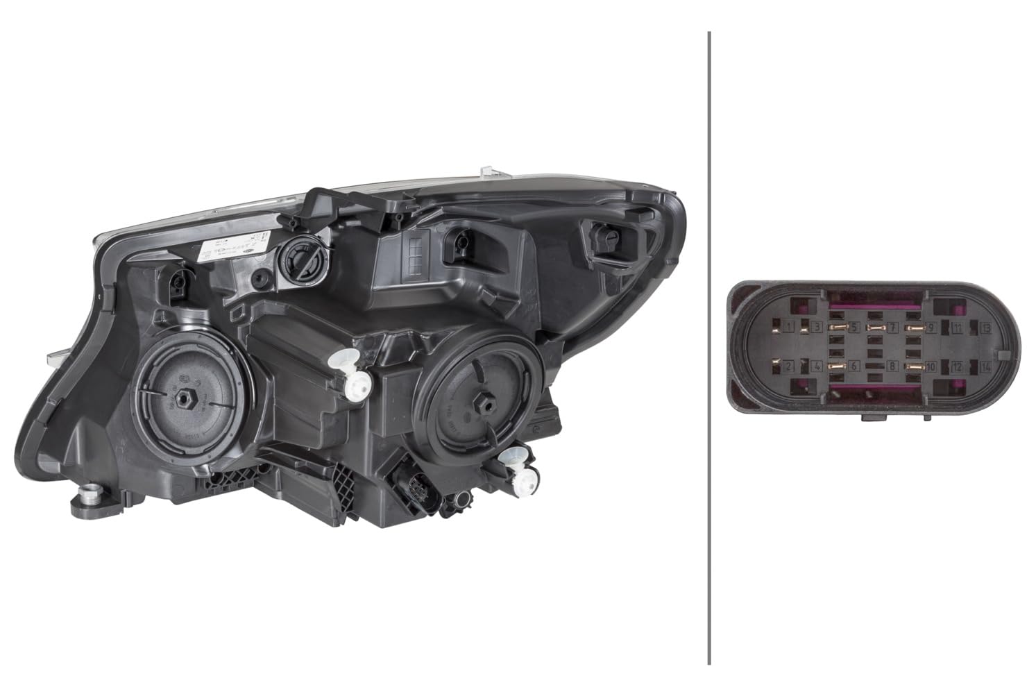 HELLA 1EL 011 284-881 Scheinwerfer - Mercedes-Benz V-Klasse (W447) - schwarz - CCC/ECE - für Rechtsverkehr - rechts
