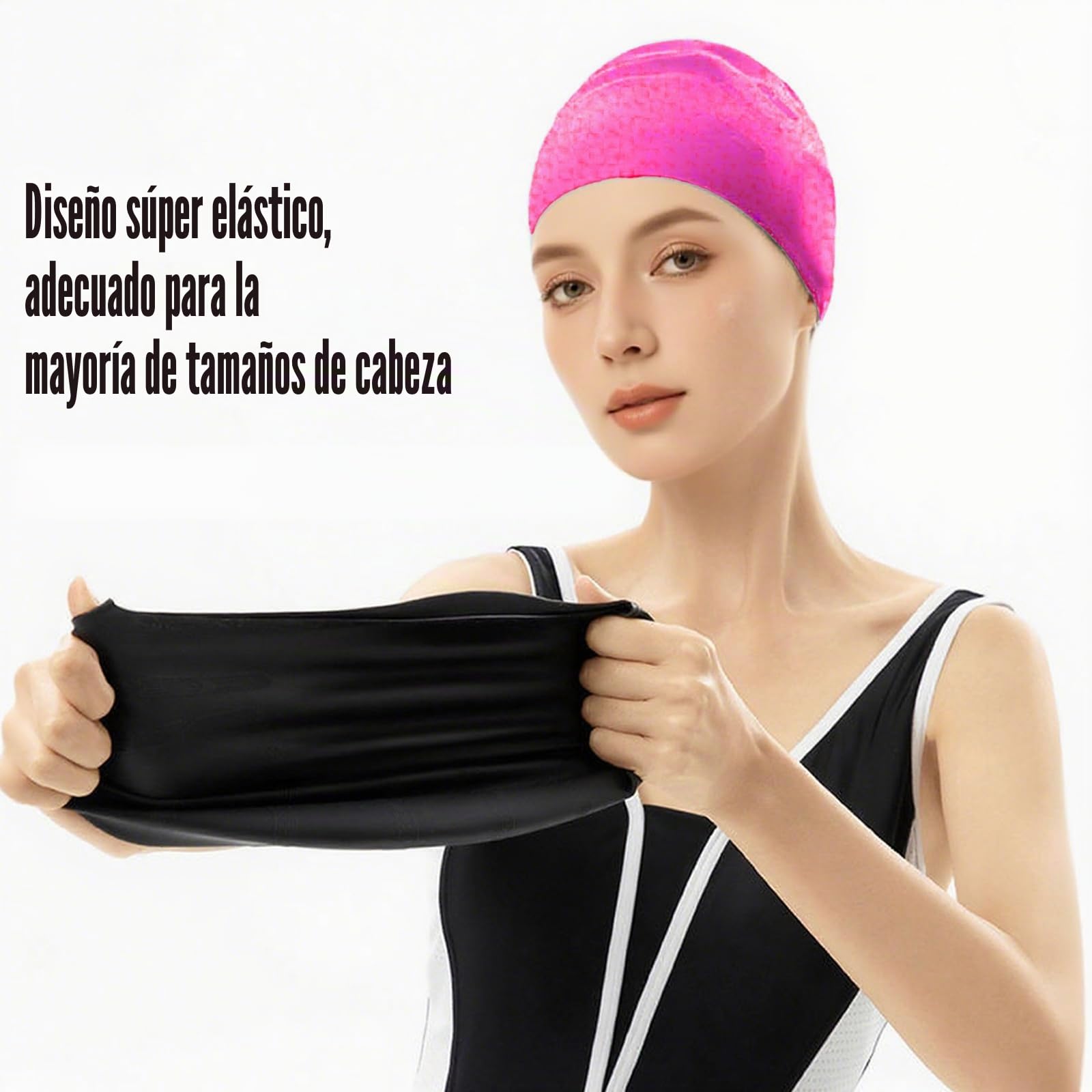 2unidades Gorro Piscina Protecion de Oido 3D,Antideslizantes Gorro de Baño,Gorros de Natación,Gorros de Natación Impermeable de Silicona,Gorroes de Natacións Apto para Diferentes Peinados