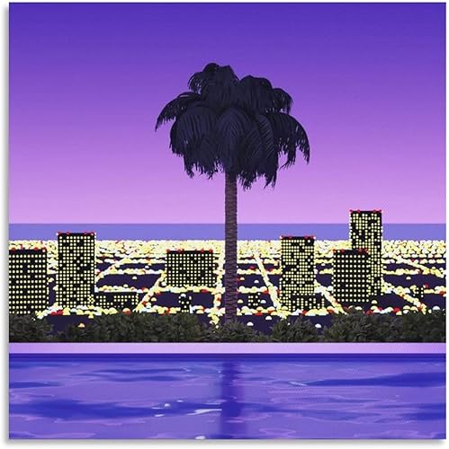 Hiroshi Nagai - Póster de pintura de paisaje tropical moderno y surrealista, 7 impresiones fotográficas, lienzo decorativo para el hogar,